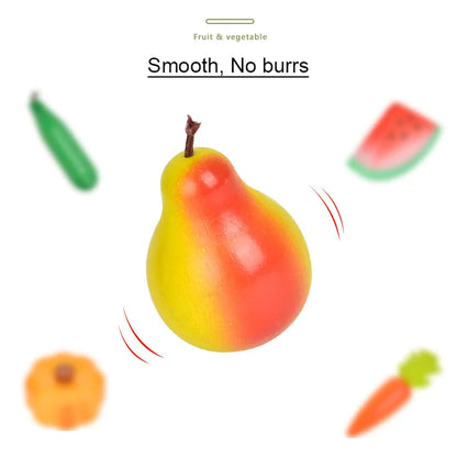 Wooden Pretend Play Toy Fruit Vegetable Children Play Kitchen Food Simulation Imitation Game for Kids Learning Education Gift