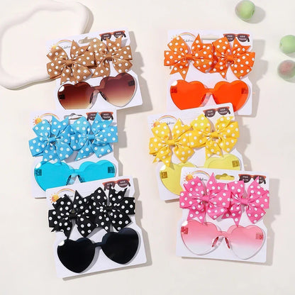 Sparkling Butterfly Hair Clip and Sunglasses Set for Stylish Girls - Cute Accessories for Kids Aged 4-6 Years