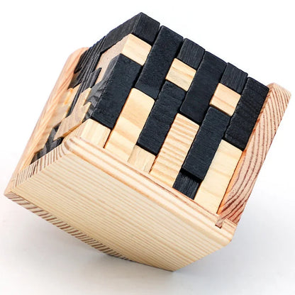 Wooden 3D Cube Puzzle - Interlocking Creative Educational Toy for Kids | Brain Development Game for Early Learning