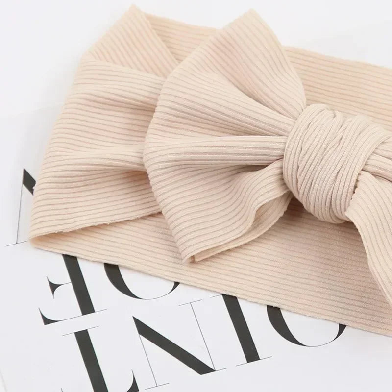 Stylish Ribbed Baby Bibs with Hair Bows and Headbands for Boys and Girls - Ruffled Flower Feeding Accessories