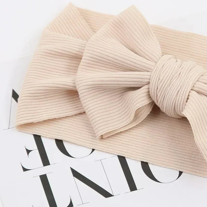 Stylish Ribbed Baby Bibs with Hair Bows and Headbands for Boys and Girls - Ruffled Flower Feeding Accessories