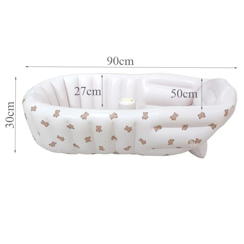 Portable Inflatable Baby Bath Tub - Folding Outdoor Water Play Pool for Newborns and Infants