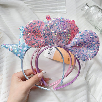 Sparkling Sequin Headband for Girls - Birthday Crown Hair Accessory for Festivals and Parties