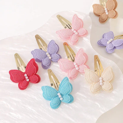 2-Pack Handmade Girls Butterfly Hair Clips - Stylish Headwear for Kids and Babies, Perfect for Parties and Everyday Use