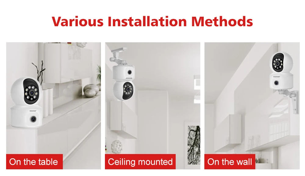 4MP HD WiFi PTZ Baby Monitor Camera with Dual-Lens, Dual-Screen, Auto Tracking, and Human Detection - ONVIF Security Surveillance System