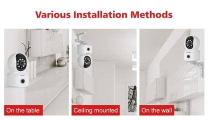 4MP HD WiFi PTZ Baby Monitor Camera with Dual-Lens, Dual-Screen, Auto Tracking, and Human Detection - ONVIF Security Surveillance System