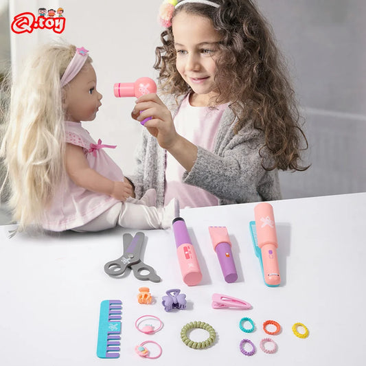 Wooden Pretend Play Toy Makeup Kit Cosmetic Bag Doctor Imitation Game Tool Set Toys for Girls and Boys Interest Development Gift