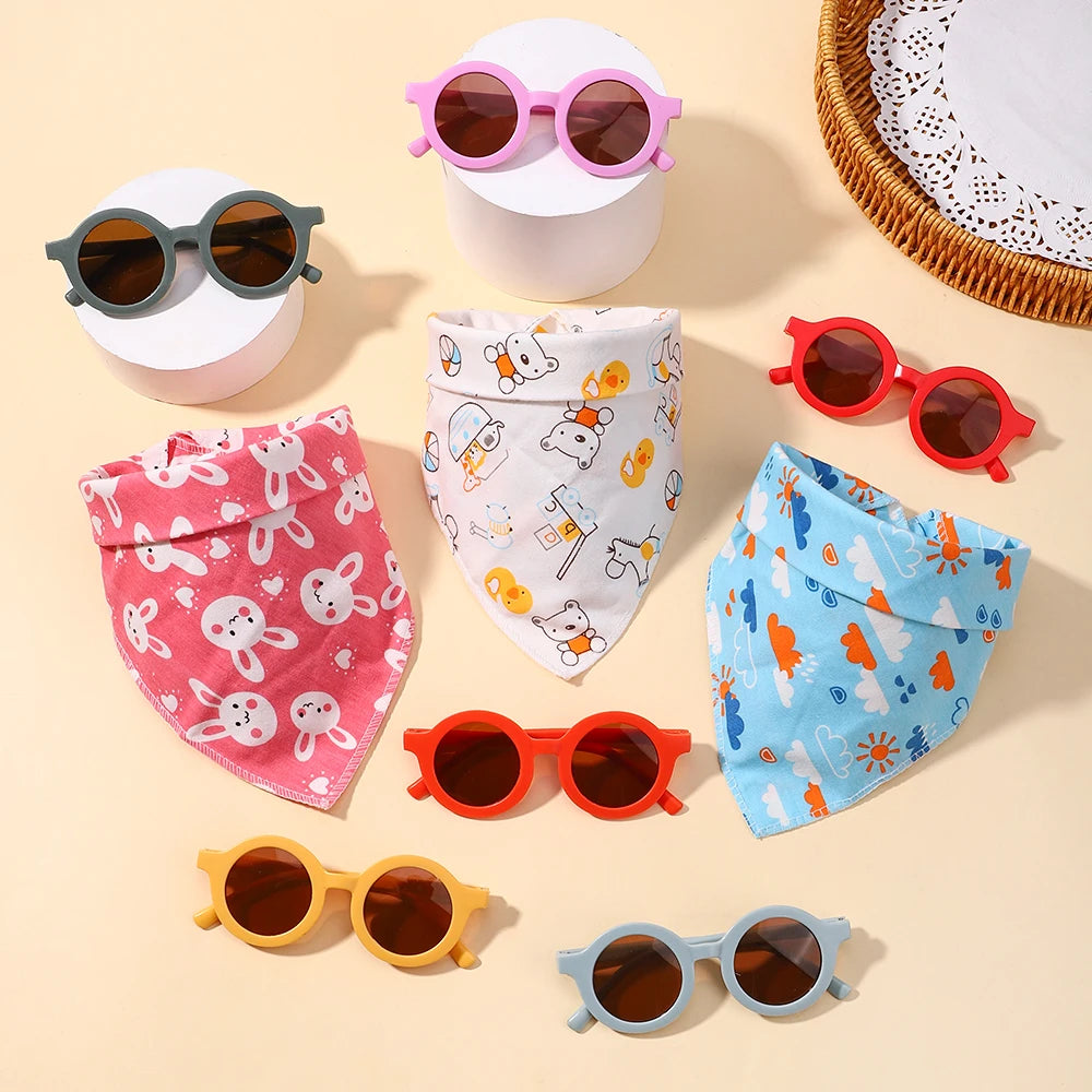 Adorable Baby Bib and Sunglasses Set with Bandana for Outdoor Sun Safety – Perfect Gift for Newborns and Kids Fashion