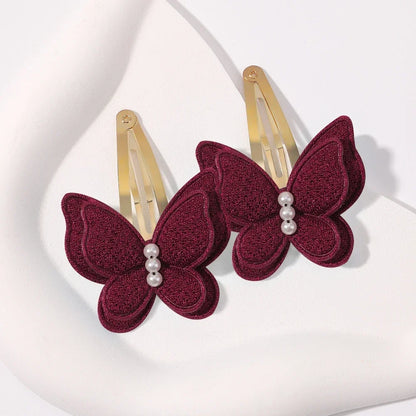 2-Pack Handmade Girls Butterfly Hair Clips - Stylish Headwear for Kids and Babies, Perfect for Parties and Everyday Use