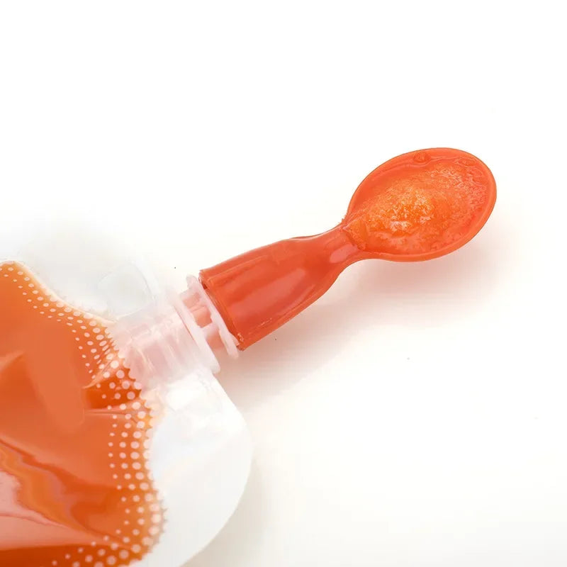 10Pcs Baby Fruit Puree Bags, Reusable Squeeze Pouches Baby Food, Storage Bag Kitchen Dispenser, Complementary Food Squeeze Bags