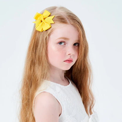 Vibrant Grosgrain Ribbon Hair Bow Clips for Girls - Colorful Hair Accessories for Kids