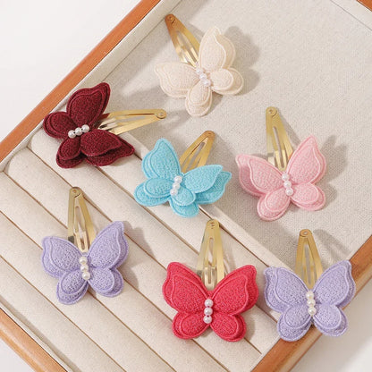 2-Pack Handmade Girls Butterfly Hair Clips - Stylish Headwear for Kids and Babies, Perfect for Parties and Everyday Use