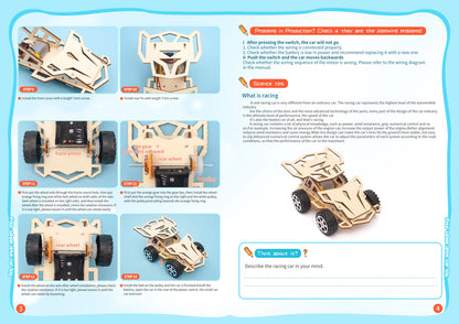 STEM-Focused DIY Wooden Car Model Kit for Kids - Engaging Educational Puzzle and Science Experiment Tool
