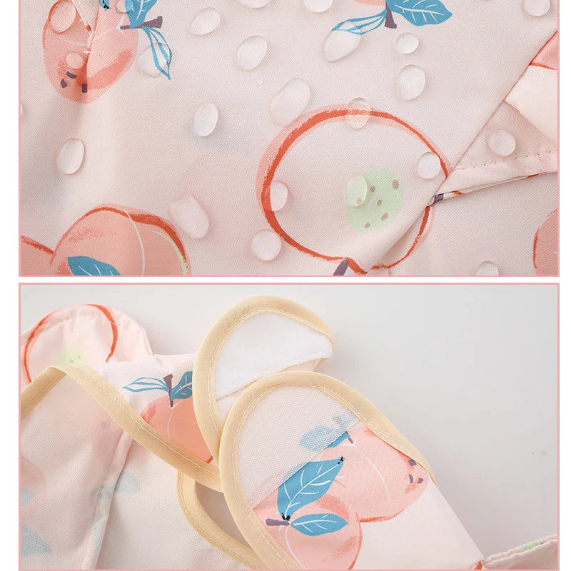 Waterproof Baby Bibs with Cartoon Prints - Ruffled Toddler Feeding Apron for Boys & Girls, Ideal Burp Cloths for Newborns to 6 Years