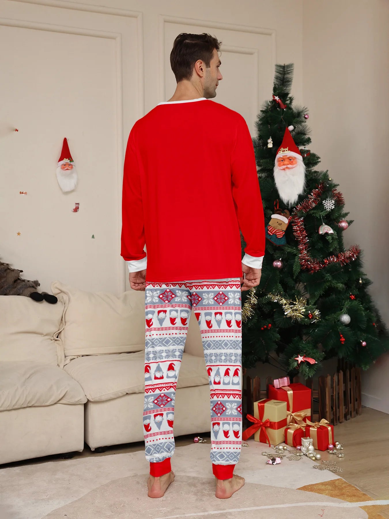 Festive Family Matching Pajama Set for Christmas - Santa Claus Design for Adults and Kids Nightwear