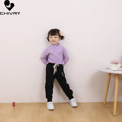 Trendy Solid Long Sleeve Turtleneck T-Shirts for Kids - Spring & Autumn Collection