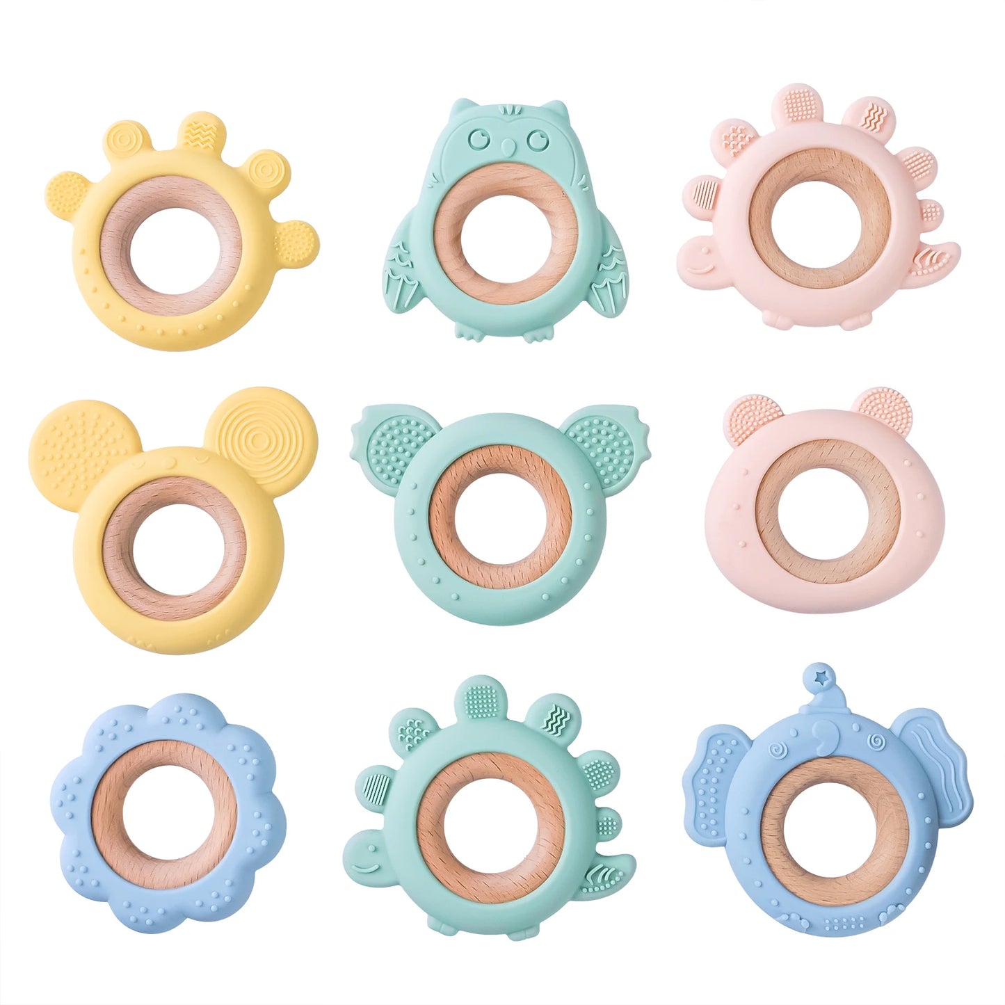 TYRY.HU Cartoon Frog and Deer Silicone Teething Toy Necklace - Baby Gum Soother Gift