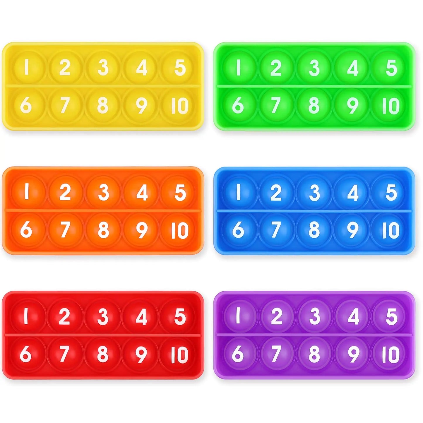 6-Piece Colorful Rabbit Math Learning Game for Kids - Educational Ten-Frame Board Toy Set