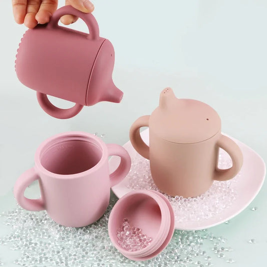 Ergonomic Silicone Drinking Cup for Kids - Portable 180ml Feeding Solution for Infants and Toddlers
