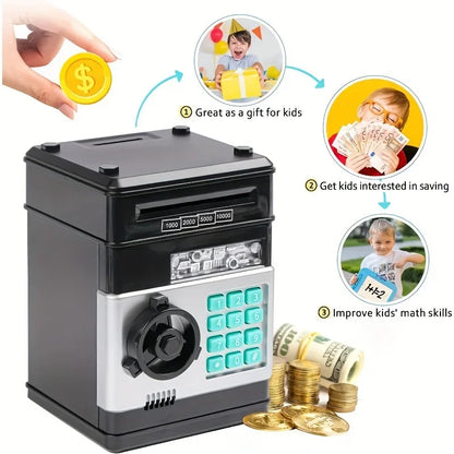 Interactive Electronic Piggy Bank with Password Protection - Kid's Digital Cash Saving ATM Machine Gift