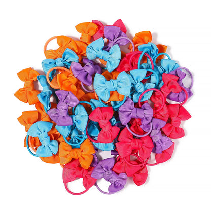 5-Pack Kids Hair Accessories with Bow Scrunchies - Elastic Hair Ties for Girls and Babies