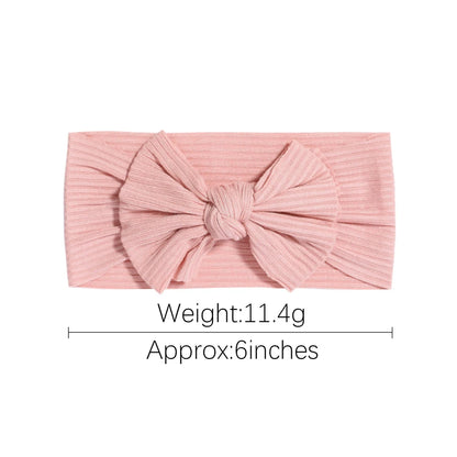 48-Color Soft Nylon Baby Headbands for Girls - Elastic Knit Turban Bows Hair Accessories for Newborns
