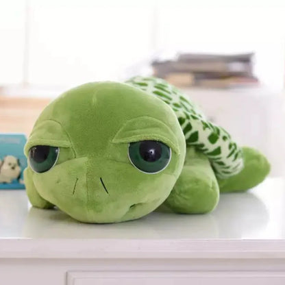 20CM Adorable Green Big-Eyed Turtle Plush Toy - Perfect Birthday Gift for Kids