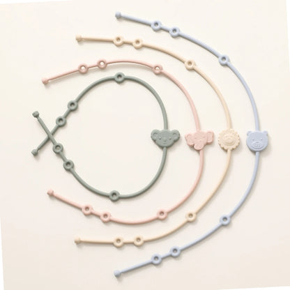 6-Pack Adorable Safari-Themed Silicone Pacifier Clips for Babies – Adjustable and Secure Anti-Lost Straps for Strollers and High Chairs