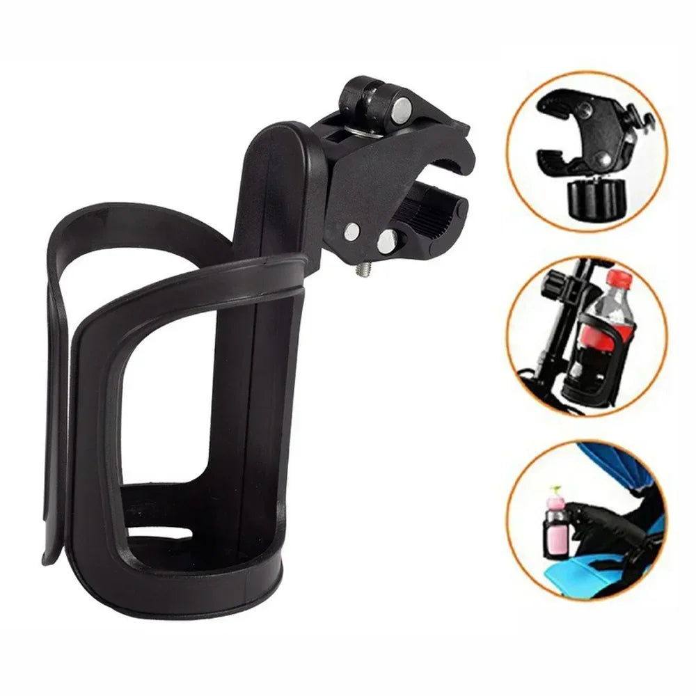 Universal 360-Degree Rotating Cup Holder for Baby Strollers and Prams