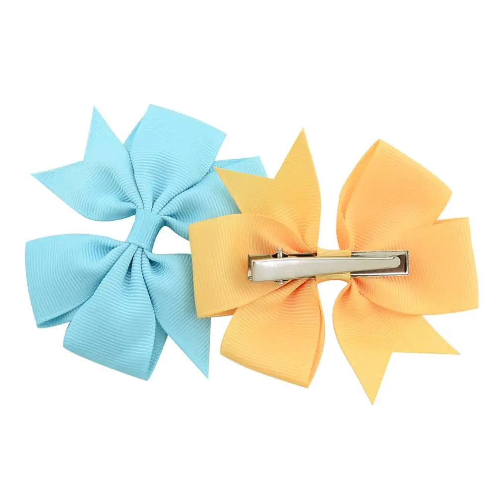 Vibrant Grosgrain Ribbon Hair Bow Clips for Girls - Colorful Hair Accessories for Kids