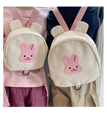 Adorable Cartoon Bear Anti-Lost Baby Backpack for Kindergarten Kids - Canvas Harness School Bag for Boys and Girls