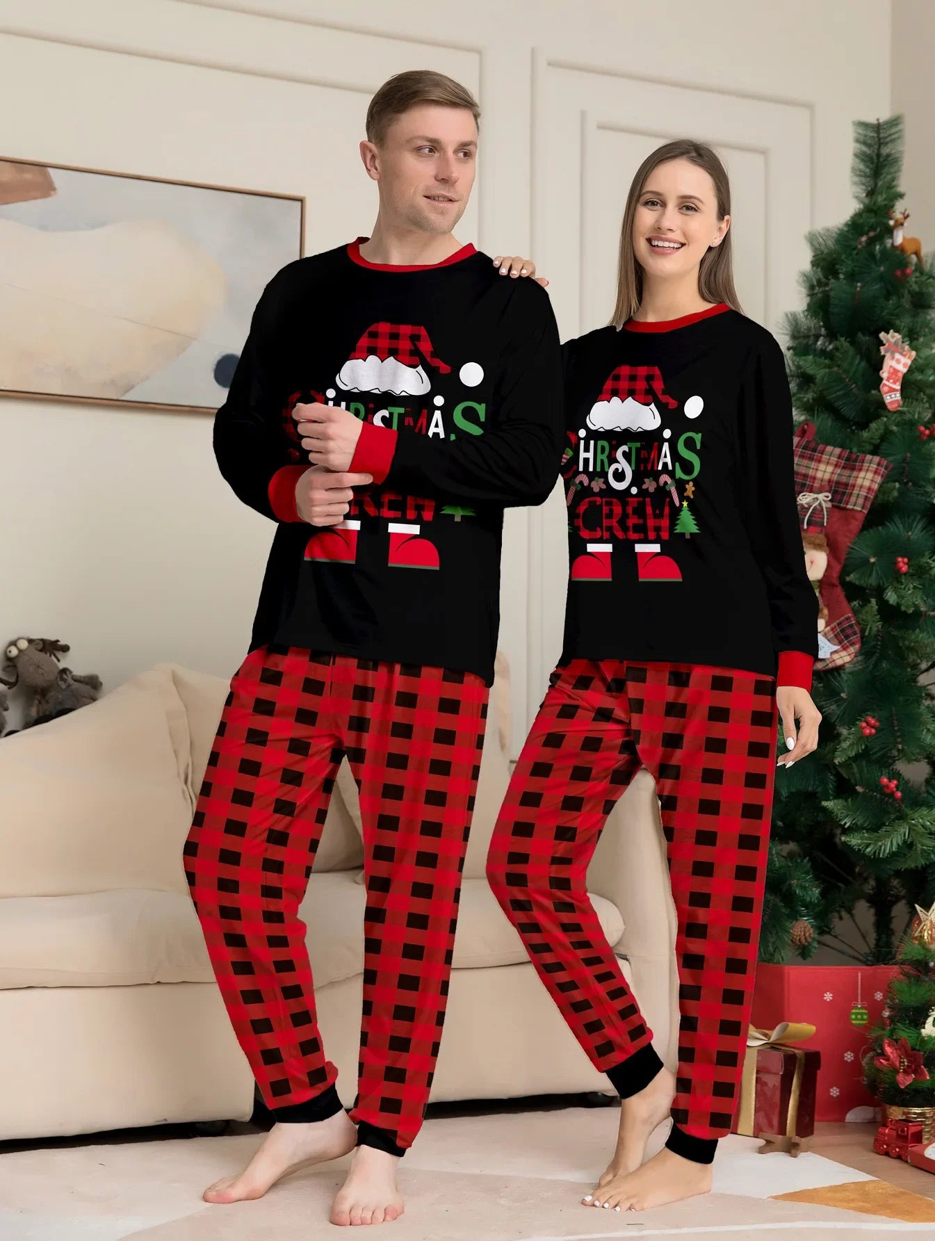 Christmas Family Matching Pajama Sets - Cartoon Print Sleepwear for Adults, Kids, and Babies - Festive Holiday Homewear