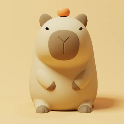 Adorable Capybara USB Rechargeable Night Light - Portable Touch Control Lamp with Timer Function for Fun Room Decor