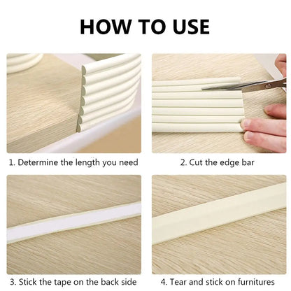 2m Baby Corner Protector Foam Bumper Strip with Free Double-Sided Tape for Child Safety