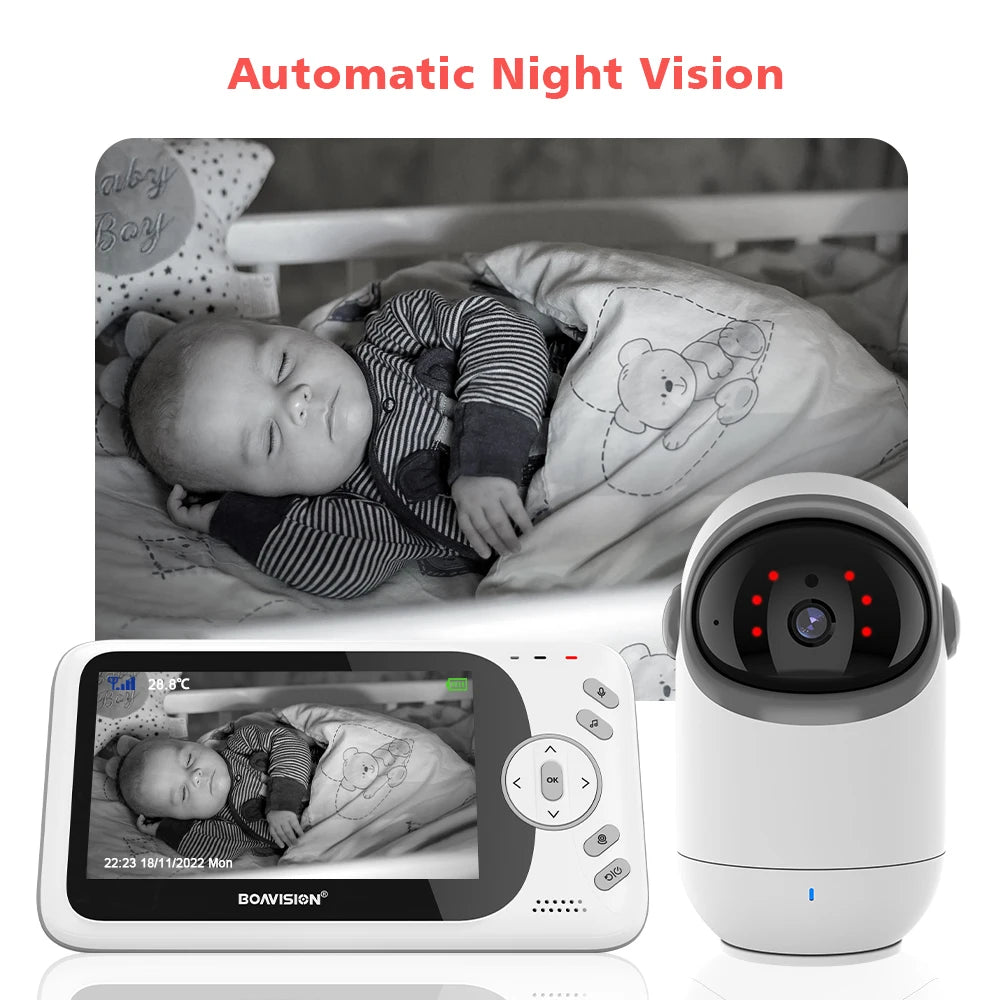 4.3" Wireless Video Baby Monitor with Pan/Tilt Camera, Two-Way Audio & Night Vision - VB801