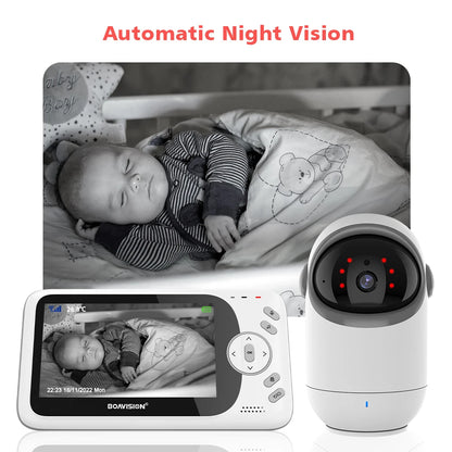 4.3" Wireless Video Baby Monitor with Pan/Tilt Camera, Two-Way Audio & Night Vision - VB801