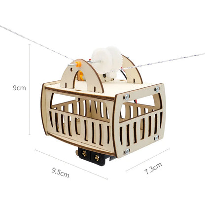 STEM DIY Wooden Cable Car Model Kit for Kids - Fun Educational Puzzle and Science Experiment Tool