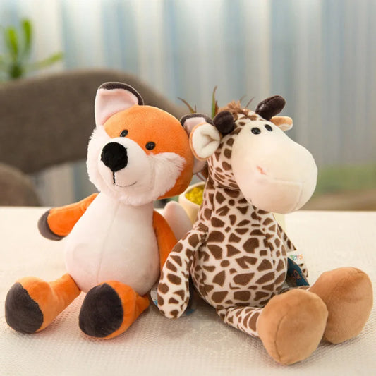 Adorable Jungle Plush Animal Toys - Soft Dolls of Lion, Elephant, Tiger, Dog, Fox, Monkey, and Deer for Kids and Babies Gift