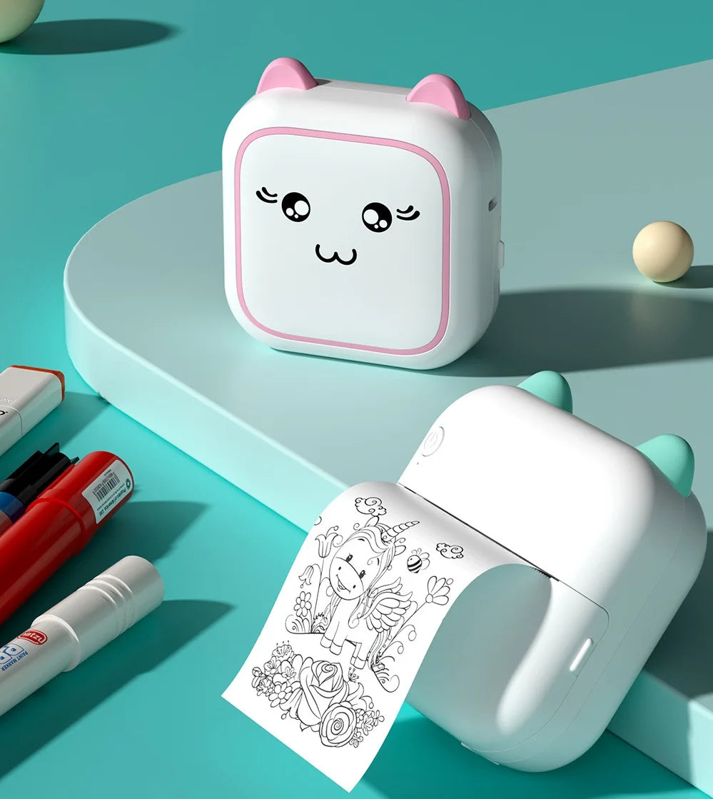 MINI Print Portable Thermal Printer Wireless BT Self-adhesive Stickers Photo Printer HD Pocket Label Printer Android IOS