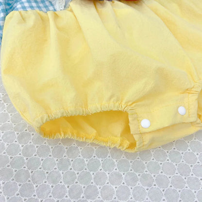 Adorable 2-Piece Summer Newborn Princess Jumpsuit with Matching Headband for Baby Girls
