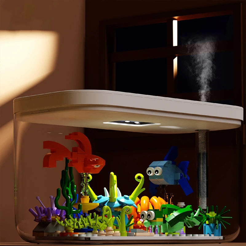 Underwater Adventure DIY Building Block Humidifier and Flower Arrangement Toy for Kids - Perfect Gift for Girls