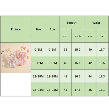 Summer Floral Embroidered Baby Girl Romper Dress Set with Tulle Skirt and Bowknot Headband