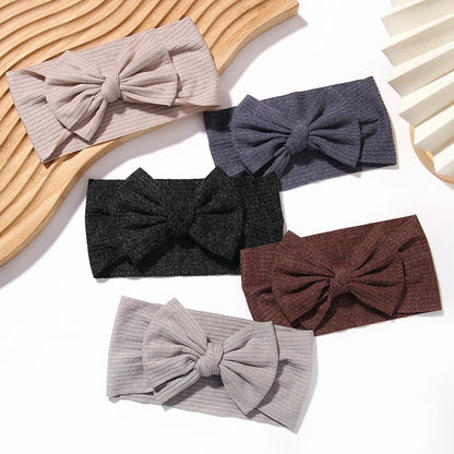 48-Color Soft Nylon Baby Headbands for Girls - Elastic Knit Turban Bows Hair Accessories for Newborns