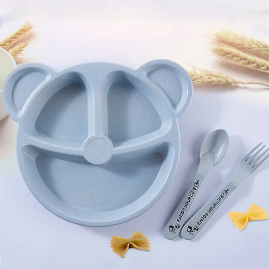 New Fractal Bear Kids Plate Set Easily Attract Kids' Attention Increase Eat Interesting Designed for Children 1 Set Tableware