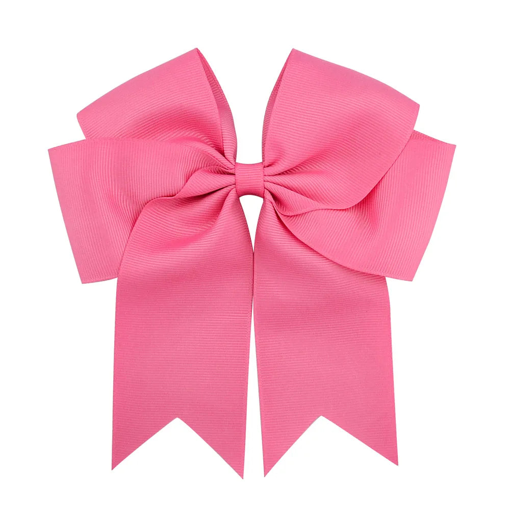 Vibrant 6-Inch Grosgrain Ribbon Hair Bows for Girls - Elegant Clips for Kids' Hair Accessories