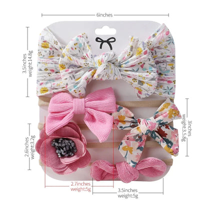 5-Piece Adorable Printed Toddler Headband Set - Stylish Hair Accessories for Kids with Free Shipping