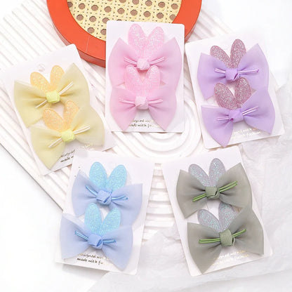 Adorable 2-Pack Mini Hair Bows for Girls - Soft Cotton Hair Clips and Barrettes