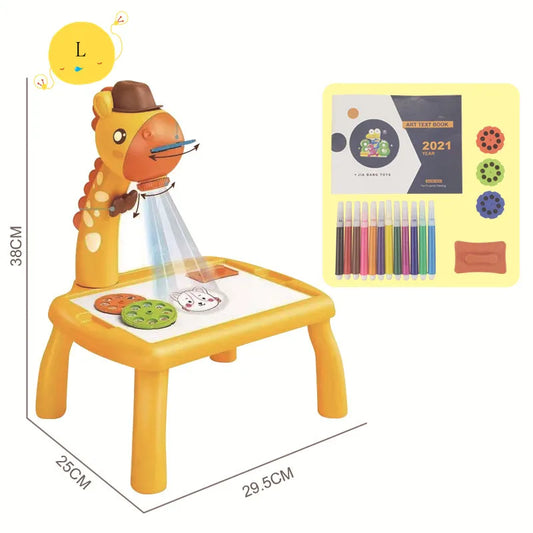 Kids LED Projector Art Board - Creative Drawing Desk for Educational Fun and Crafting