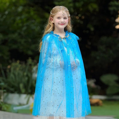 Princess Glitter Multicolor Sequins Shawl Shiny Girl Fairy Cape Cloak Fairy Cape Christmas Costume Party Halloween Kids Clothes