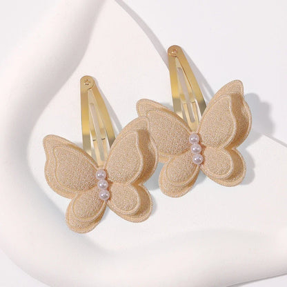 2-Pack Handmade Girls Butterfly Hair Clips - Stylish Headwear for Kids and Babies, Perfect for Parties and Everyday Use